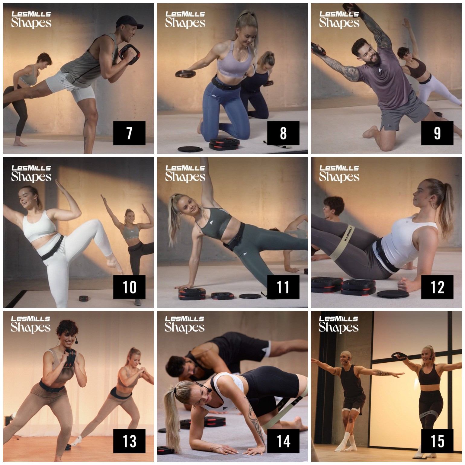 LES MILLS SHAPES #1-15